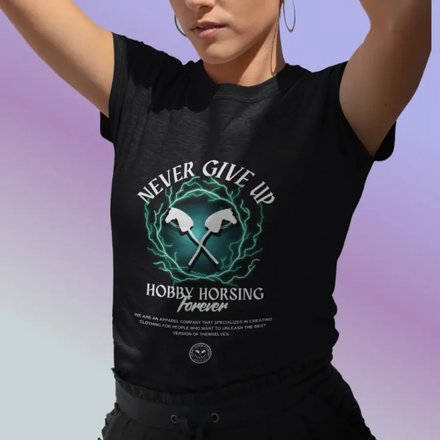 Never Give Up NEON Blue T-Shirt